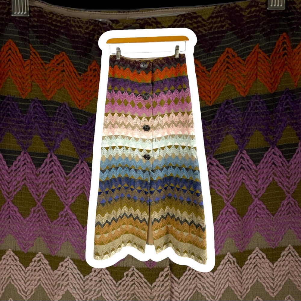 1970's Vintage Chevron Grischa Maxi Skirt
